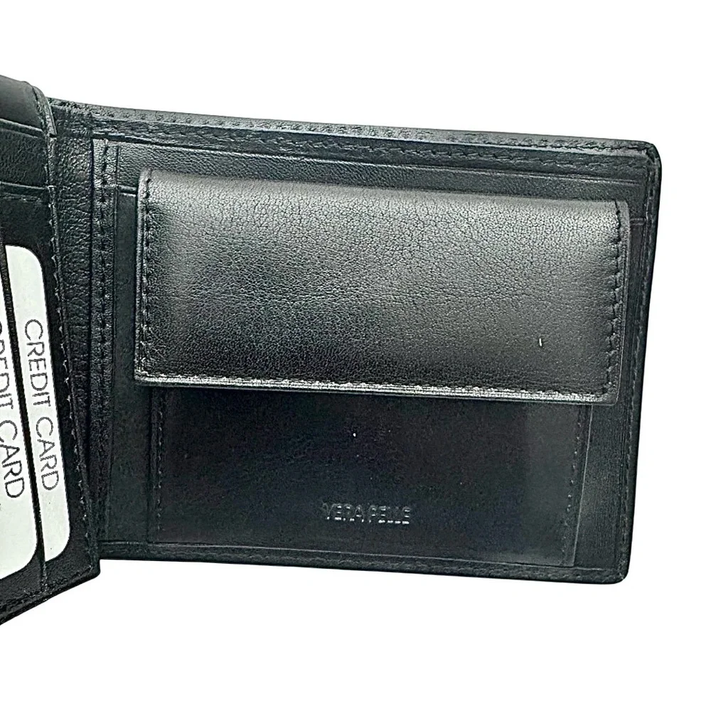 Save The Queen Men’s Black Leather Bifold Wallet Coin Holder Cash Credit Card